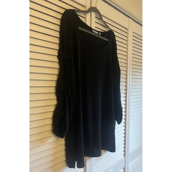 Susan Graver Liquid Knit Bateau Neck 3/4 Split  Sleeve Top A231769 Size 3X - Picture 5 of 9